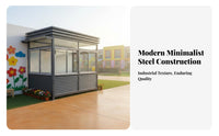 Outdoor Sentry Box Weather Resistant Outdoor Security Booth Prefabricated Guard House for Gatekeepers, Property Managers, Schools, Guard Posts