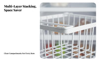 Easy to Clean Freezer Basket Sturdy Refrigerator Storage Bin Heavy Duty Stackable Freezer Basket Ventilated Design for Restaurant Owners, Homeowners, Kitchen, Cabinet, Garage, Bathroom