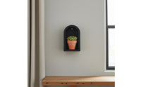 3 Pieces Minimalist Black Wooden Wall Shelf Decorative Arched Wall Shelf Boho Aesthetic Home Decor Space Saving for Living Room, Bedroom
