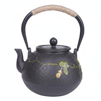 Cast Iron Teapot Textured Tea Pot Sturdy for Boiling Water