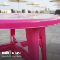 Food Stall Table Easy to Clean Round Stable Surface Cross-Brace Support for Restaurant Owners, Homeowners, Barbecue, Poolside, Backyard