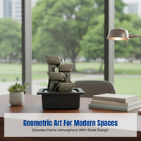 Resin Geometric Feng Shui Sphere, Desktop Water Modern Home & Office Decor Accent