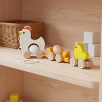Educational Wooden Duck Pull Toy Parent-Child Interaction Pull-Along Duck Toy Motor Skill Development Screen-Unplugged Play for Toddlers, Babies