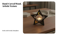 Holiday Themed Star Shaped Candle Holder Hollow-out Pattern Moon Shaped Candle Holder Elegant Design for Bedroom, Meditation Space, Wedding