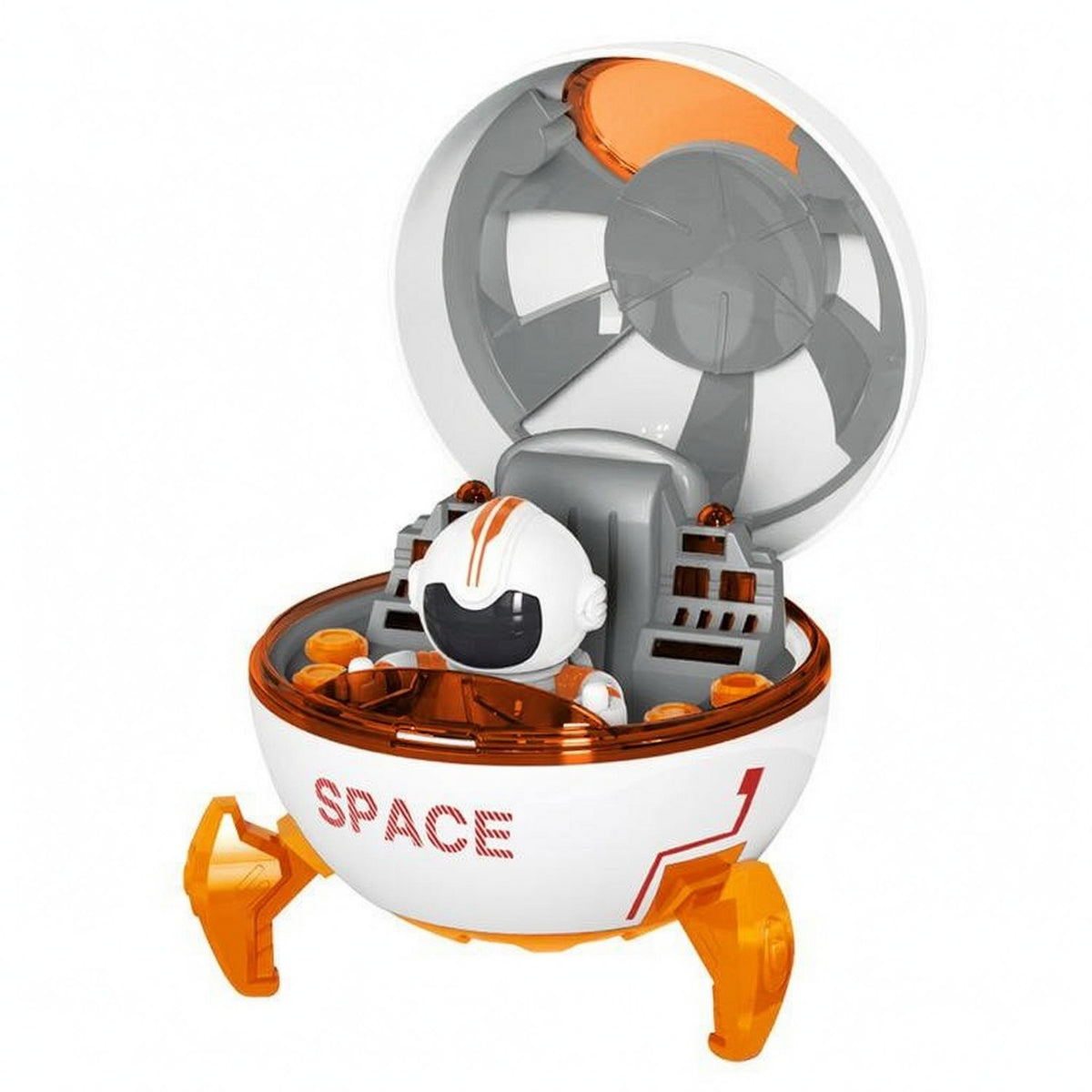 Hinged Dome Spaceship Toy Landing Legs Toy Spaceship Seated Cockpit Astronaut Playset Role Play