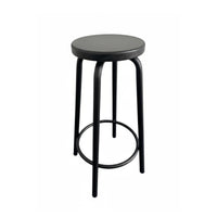 Solid Wood Seat Backless Round Top Stool Simple Modern Design Backless Round Stool Industrial Design Bar Chair Footrest Included for Homeowners, Business Owners, Interior Designers, Retail Shop, Cafe, Kitchen Island, Restaurant