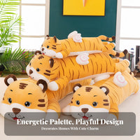 Tiger Stuffed Toy Super Soft Cuddly Tiger Leg Pillow Cuddly Skin-Welcoming for Adults, Playroom, Living Room