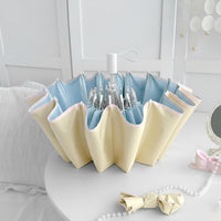 16-Rib Folding Sun Umbrella, Windproof UV Protection, Dual-Use, Colorful Coating, Contrasting Colors