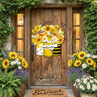 Wooden Easter Welcome Sign Sturdy Wood Easter Welcome Door Simple to Install to Hang Bunny Wreath Wall Decoration for Business Owners, Porch, Garden