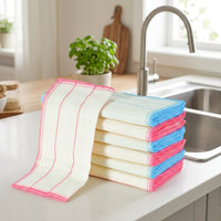 Ultra-Thick 12-Layer Dish Cloths, Absorbent Dishcloth for Kitchen Cleaning, 40cm x 40cm Dishcloths and Magic Wipe Cloth, White