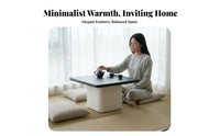 Minimalist Design floor matdesign Floor Desk Nordic Aesthetic Curved Leg Low Table Space-Saving Living Room Furniture Sturdy Construction for Apartment Dwellers, Homeowners, Families with Children, Bay corner, Small Spaces, Bedroom, Playroom
