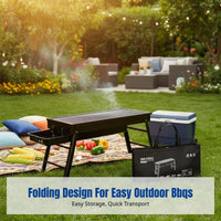 Charcoal Grill, Portable Folding BBQ, Stainless Steel, Detachable, for Patio, Camping, Complete Set