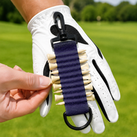 Nylon Sporting Tee Holder, portable golfing accessories with keychain, holds 10x 70mm tees, 25x10cm with clip