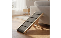Non-Slip Adjustable Dog Ramp Foldable Wooden Pet Ramp Collapsible Stairs Sturdy for Small Dogs, Senior Pets, High Bed, Couch