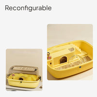 Acrylic Hamster Enclosure, Large, Two Floors, Syrian Hamster Habitat, Portable Design
