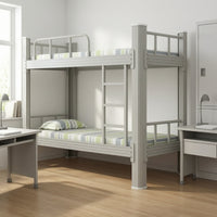 Metal Bunk Bed Space-Saving Bunk Bed with Ladder Furniture for Teens, Students, Small Bedroom, Dormitory, Shared Room