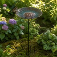 Outdoor Metal Bird Bath & Feeder for Garden, Patio, Lawn Decor