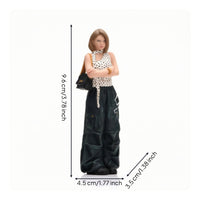 1/18 scale miniature Figurine with Shoulder Bag Detailed Female Figurine Compact Display Model for Collectors