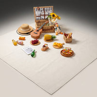 Picnic Blanket and Camping Mat with Ground Nails, Waterproof Outdoor Mat for Adults Summer, Gingham Non-Woven Camping Blanket