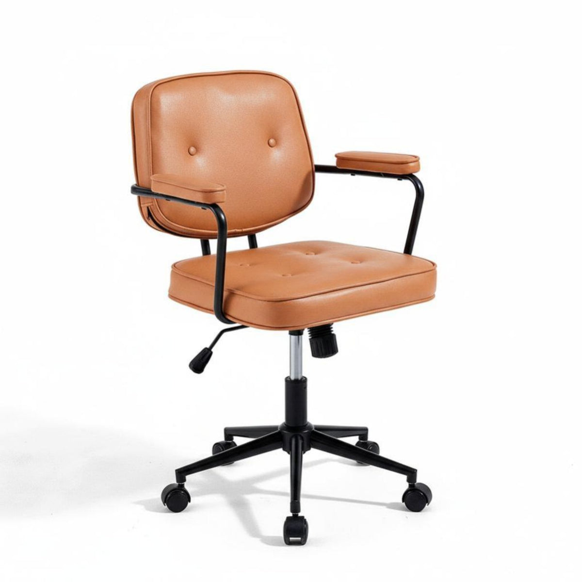 Ergonomic rearrest Shell rear rotating Chair effortlessRolling Casters Vanity Stool Padded pad Indoor Seating Minimalist Design for Students, Young Adults, Home Office Workers, Bedroom, Study Room
