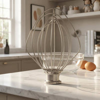 Stainless Steel Balloon Whisk Attachment 4.5 Qt Compatible Wire Whisk Attachment Silver Metal Egg Beater Whip Mixer Easy to Clean