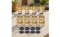 4 Pair Garden Hose Quick Connector Garden Hose Quick Connect Knurled for Lawn, Patio