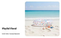 Long-Lasting PVC Inflatable Swim Float Colorful Pattern Patterned Pool Tube Leak-Proof Valve Inflatable Pool Tube Quick Inflation & Deflation for Teens, Adults, Beach, Vacation, Lake