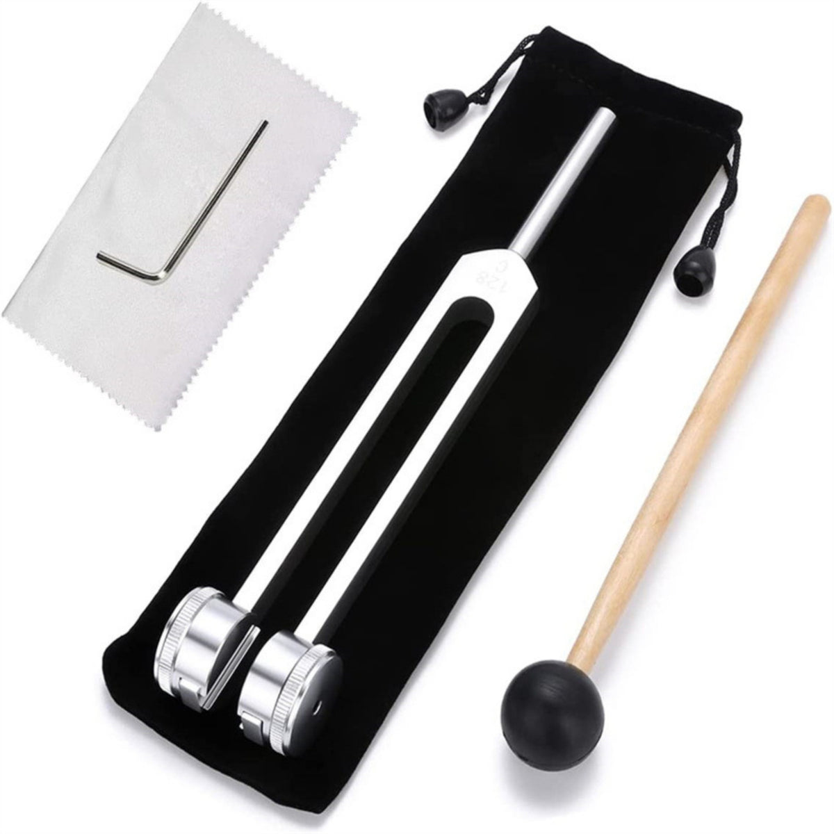 3 Pieces Tuning Fork Set with Mallet Easy Carrying Tuning Fork Kit Meditation Instrument for Adults
