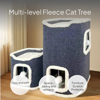 Cat Tree Condo with Scratcher and Plush Winter House