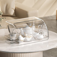 Qiaofeng Desktop Storage Box with Lid, 5L, PET, Light Luxury Style