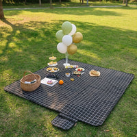 Picnic Blanket and Waterproof Mat for Family Picnic, Heavy Duty Oxford Cloth Camping Mat with Storage Bag, Large Beach Blanket, Grass Tarp Set