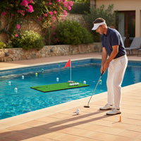 Buoyant Putting Surface Outdoor Water Practice Green Simulated Golf Putting Mat for Beginners, Pool, Backyard