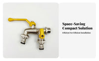 Zinc Alloy Two-Outlet Tap Threaded Inlet doubleOutlet Water Tap Rust Resistant Plumbing Fixture Leak Proof for Garden