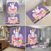 Easter Shower Curtain Sets with Non-Slip Rugs, Toilet Lid Cover and Bath Mat for Home, Families, Apartment, Hotel, Restroom