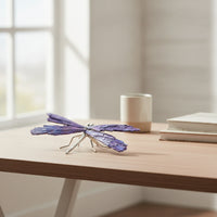 Dragonfly Figurine with Tourmaline Appendages Stone Dragonfly Figurine Small Tabletop Decor for Collectors, Display Cabinet, Shelf, Office