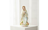 Blessed Mother Mary Statue with Warm-Glowing Praying Mary Statue Religious Sculpture for Bookshelf