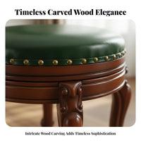 American Design Upholstered Round Stool Multi-Functional Household Furniture Padded Cushion Home Furnishing Compact Size for Homeowners, Seniors, Interior Decorators, Entryway, Living Room, Bedroom