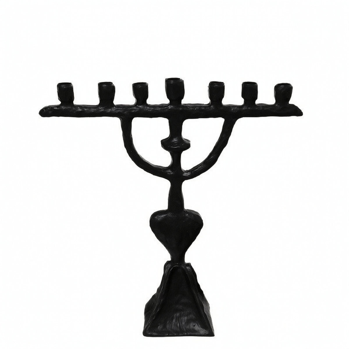 Candelabra Matte Black Tabletop Centerpiece Sculptural for Mantel, Hotel Lobby