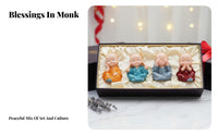 Car Dashboard Monk Decoration Small Size Car Dashboard Decoration Cute Monk Statue Non-Fading Meditative Design Resin Figurine