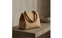 Natural Finish Bamboo Handbag Handle Rounded D-Shaped Bamboo Handle