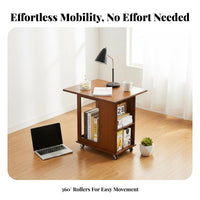 Movable with casters Rolling C-Table Minimalist and aesthetic C-Shaped Rolling Table Multi-Functional Couch Desk Space-Saving for Apartment Dwellers, Work from Home Professionals, distant Workers, Living Room, Small areas, Bedroom