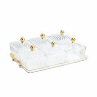 Relish Tray with Individual Containers Easy Carry Handles for Entertaining