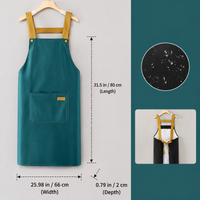 Oilproof Bib Apron for Women, Adjustable Polyester Apron with Large Front Pocket, Waterproof Aprons for Gardening Hairdressing, 80cm