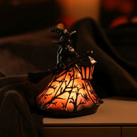 Tabletop Witch Statue with Lantern Seasonal Witch Figurine Gothic Halloween Lantern Sculpted for Collectors