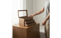 Sunglasses Display Organizer Vintage Design Watch and Sunglasses Organizer Wooden Watch Box Debris-Shielded for Dressing Table