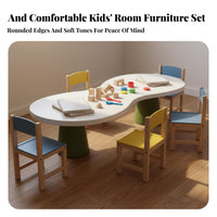 Kindergarten Learning Table Child-Friendly Materials Childrens Drawing and Play Table Set Rounded Edges Upholstered children's Chair Set for Classroom