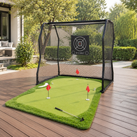 golf practice net and putting green