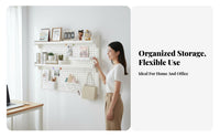 Adjustable Shelves Pegboard Wall Organizer Space Saving Wall Mounted Pegboard Shelf Customizable Layout Modular Desk Organizer Easy Installation for Crafters, Hobbyists, Students, Workshop, Home Office, Kitchen, Dorm Room