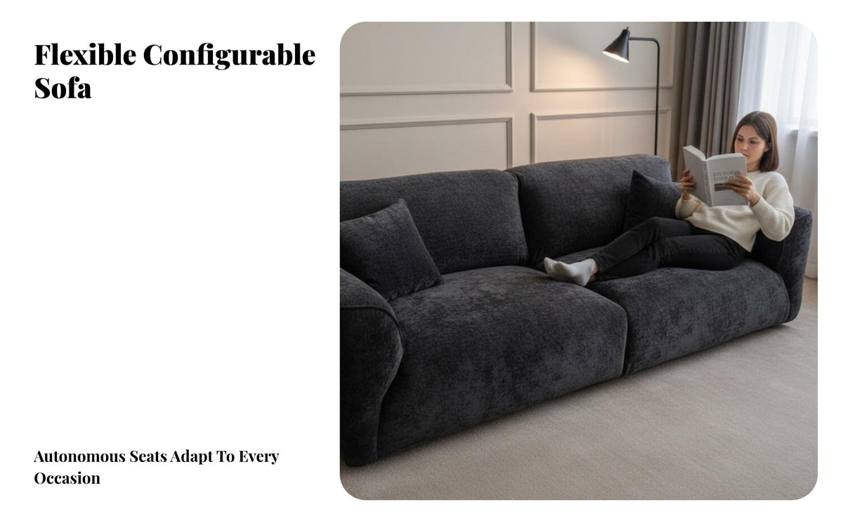 French Vintage aesthetic Scalloped rear Sofa flower-likeShaped rearrest 3-Seater Settee Down-Filled paddings Couch Plush Seating for Interior Design aficionados, Homeowners, Apartment Dwellers, Lounge Area, Bedroom, Home Office