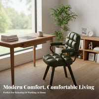 Ergonomic Design Curved supportiverest Wooden Chair Modern design Curved supportiverest Chair Multi-Purpose Household Furniture Stable framework for Home Office Workers, Students, Makeup aficionados, Study Room, Bedroom